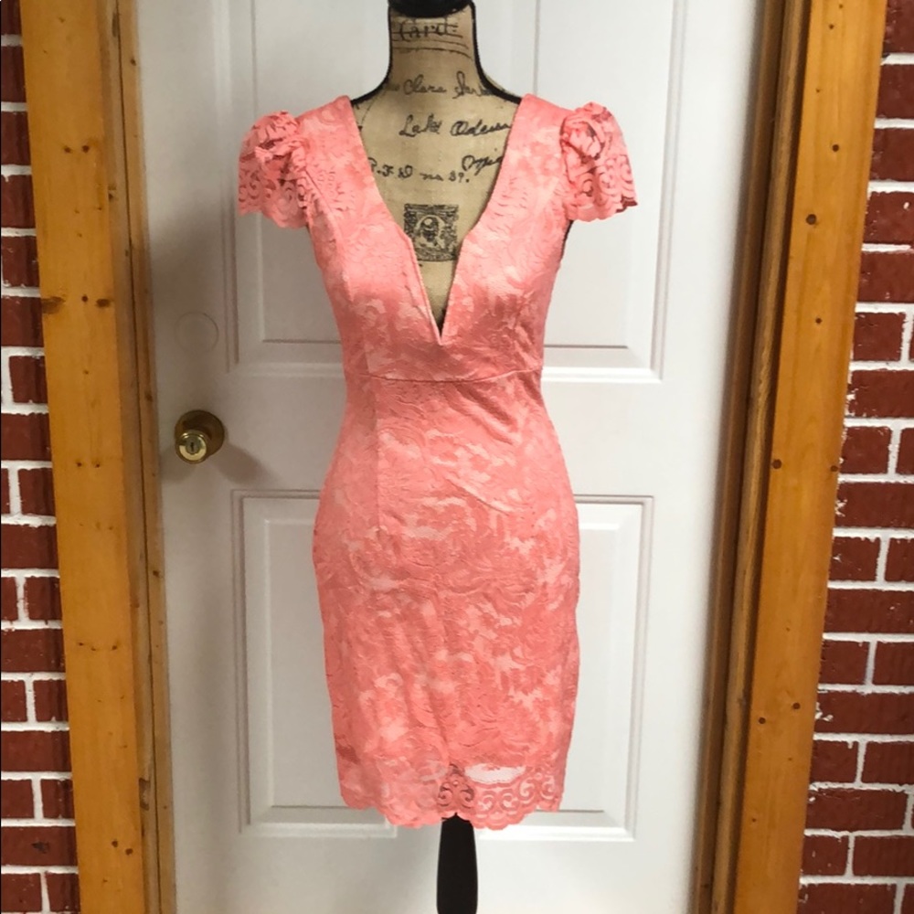 Peach lace dress